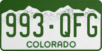 CO license plate 993QFG