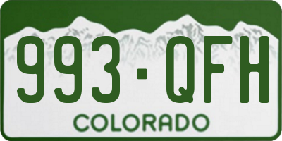 CO license plate 993QFH