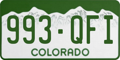 CO license plate 993QFI