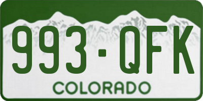 CO license plate 993QFK