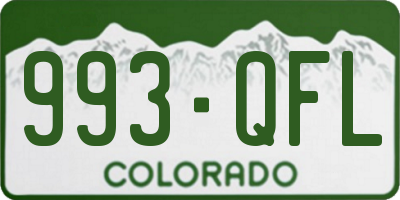 CO license plate 993QFL