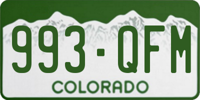 CO license plate 993QFM