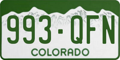 CO license plate 993QFN