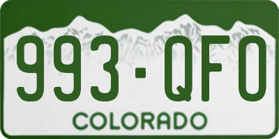 CO license plate 993QFO