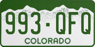 CO license plate 993QFQ