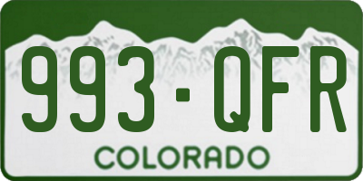 CO license plate 993QFR