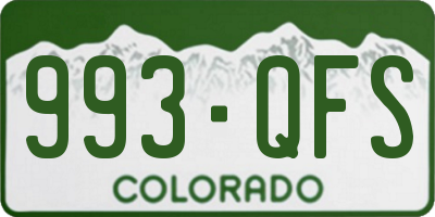 CO license plate 993QFS