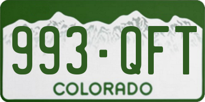 CO license plate 993QFT