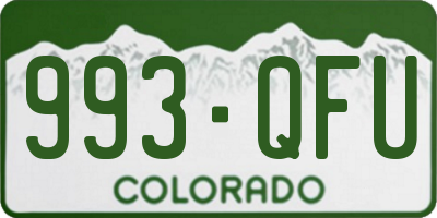 CO license plate 993QFU