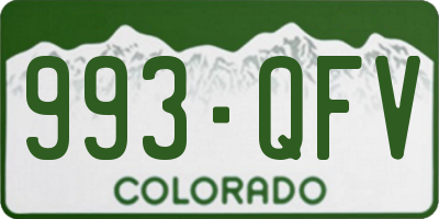CO license plate 993QFV