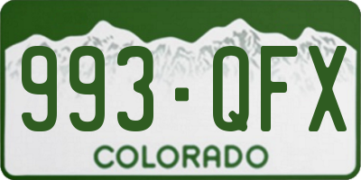 CO license plate 993QFX