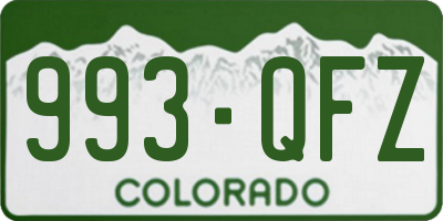 CO license plate 993QFZ