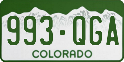 CO license plate 993QGA