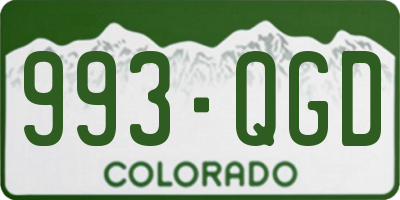 CO license plate 993QGD