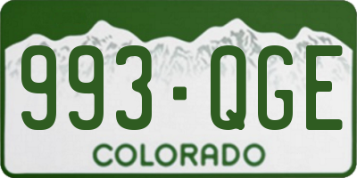 CO license plate 993QGE