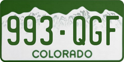 CO license plate 993QGF