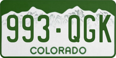 CO license plate 993QGK