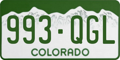 CO license plate 993QGL