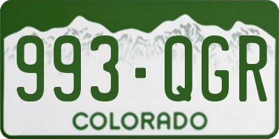 CO license plate 993QGR
