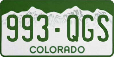 CO license plate 993QGS