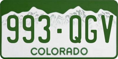 CO license plate 993QGV