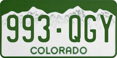 CO license plate 993QGY