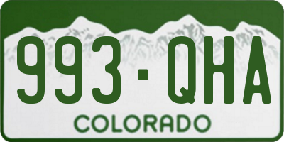 CO license plate 993QHA