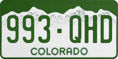 CO license plate 993QHD
