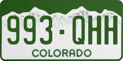 CO license plate 993QHH