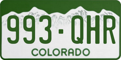 CO license plate 993QHR