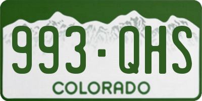 CO license plate 993QHS
