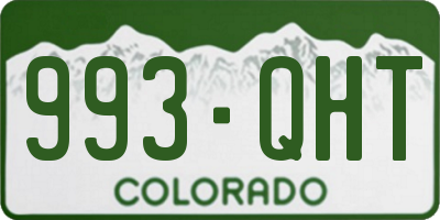CO license plate 993QHT