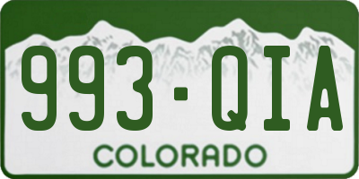 CO license plate 993QIA