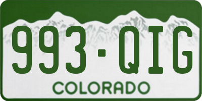 CO license plate 993QIG