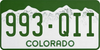 CO license plate 993QII