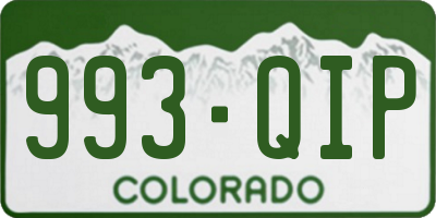 CO license plate 993QIP