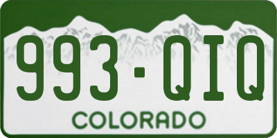 CO license plate 993QIQ