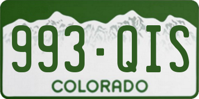 CO license plate 993QIS