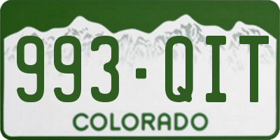 CO license plate 993QIT