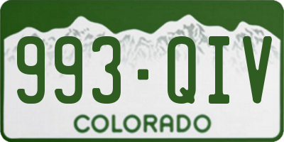 CO license plate 993QIV