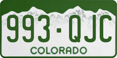 CO license plate 993QJC