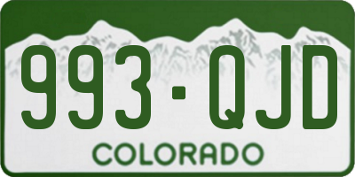 CO license plate 993QJD