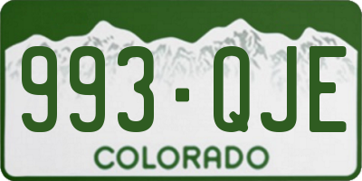 CO license plate 993QJE