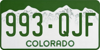 CO license plate 993QJF