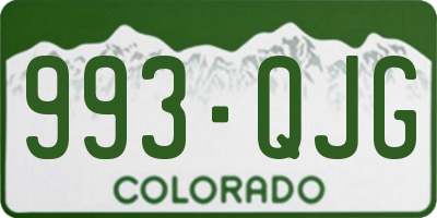 CO license plate 993QJG