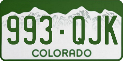 CO license plate 993QJK