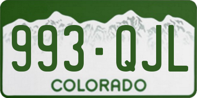 CO license plate 993QJL