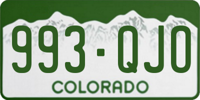 CO license plate 993QJO