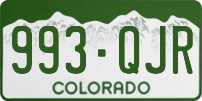 CO license plate 993QJR