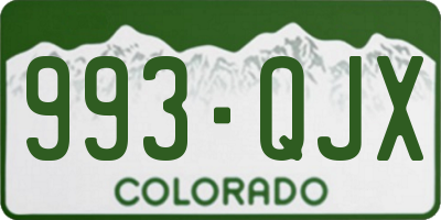 CO license plate 993QJX